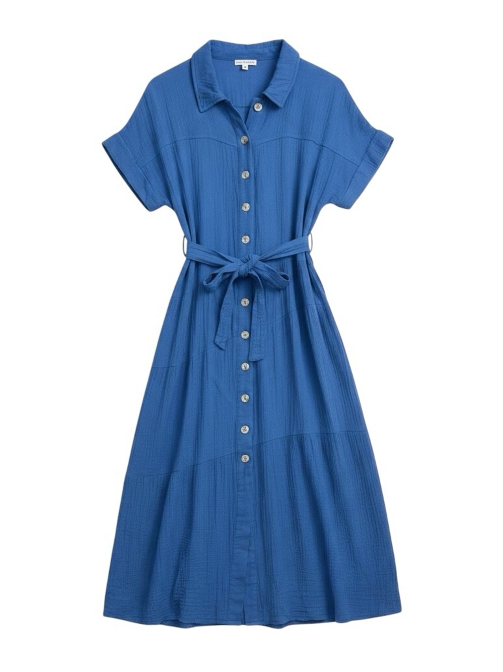 Baltic Born Aizey Button Up Maxi Dress in Blue Size Medium